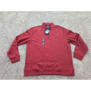 IZOD Advantage Sweater Mens‎ XL Pullover Red Sweatshirt 1/4 Zip Stretch